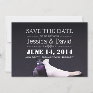 Save The Date Oiseaux de mariée et de chambre Enregistrer la dat