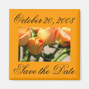 Save the Date Oktober Orange Rose Magnet