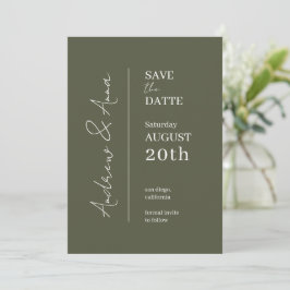 Save the Date Olive Green Card - Charme