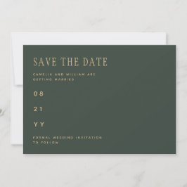 Save The Date Olive Moss Green Gold Wedding ENREGISTRER LA DATE
