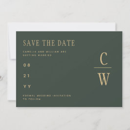 Save The Date Olive Moss Green Gold Wedding ENREGISTRER LA DATE