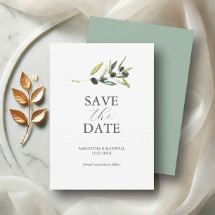 Save The Date Olive Thème Non Photo Mariage Enregistrer La Date