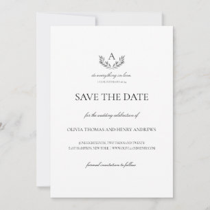 Save The Date Olivia Christian Mariage Monogramme Enregistrer la