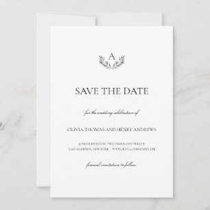 Save The Date Olivia Elegant Wedding Monogramme Enregistrer la d