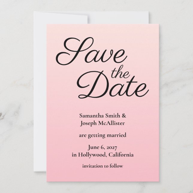 Save The Date Ombre Rouge Clair (Devant)