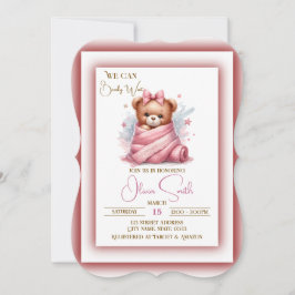 Save The Date On peut attendre le Baby shower rose