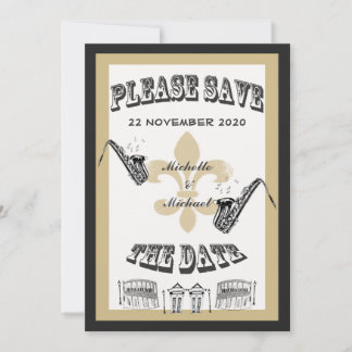 Save The Date Or noir Jazz de la Nouvelle-Orléans Sauvegarder la