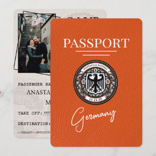 Save The Date Orange Allemagne Passeport Enregistrer La Date
