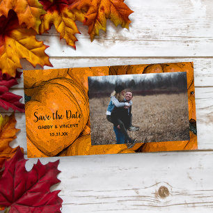 Save The Date Orange Automne Citrouille Mariage Enregistrer la D