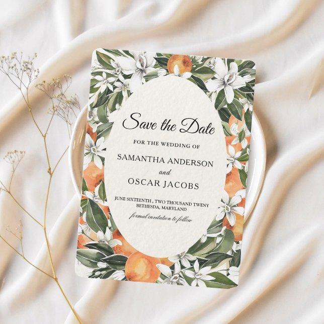 Save The Date Orange Floral Rustique | Élégant Bohème (Créateur téléchargé)