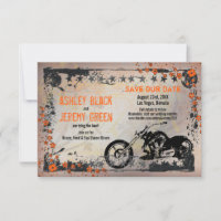 Orange Grey Moker Mariage de moto Enregistrer la d