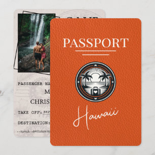 Save The Date Orange Hawaii Passeport Enregistrer La Date