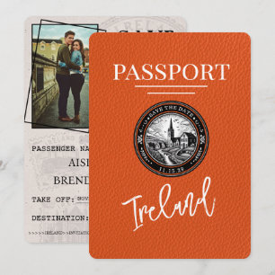 Save The Date Orange Ireland Passeport Enregistrer La Date