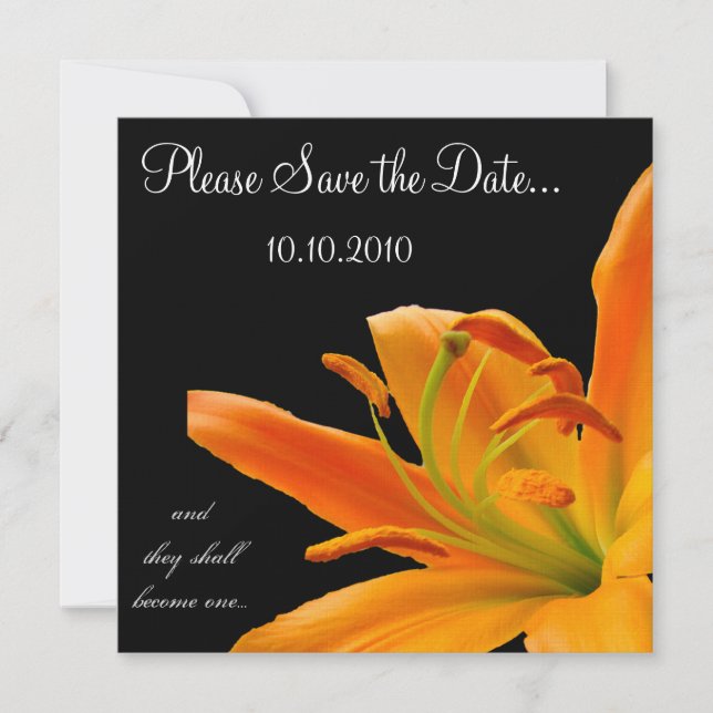 Save The Date Orange Lily Économisez la date (Devant)