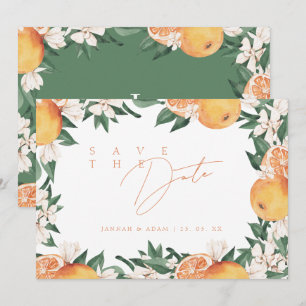 Save The Date Oranges Élégantes Mariage d'agrumes méditerranéen