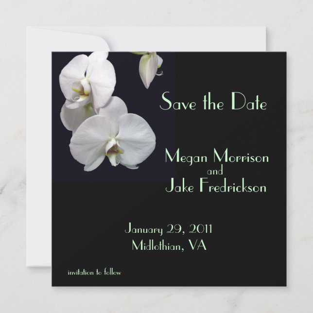 Save The Date Orchidée blanche Enregistrer la date (Devant)
