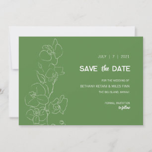 Save The Date Orchidée blanche ・ Tropical moderne Sauvez la date