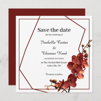 Save The Date Orchidée d'automne Romance Mariage de automne Enre