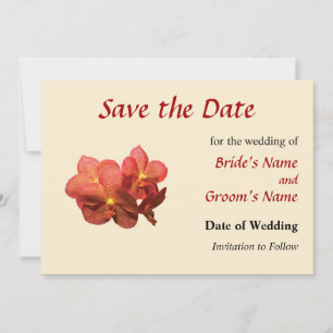 Save The Date Orchidées orange tachetées Sauvegarder la date