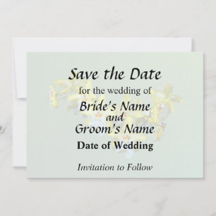 Save The Date Orchidées Vuylstekeara Jaune et Blanc Cœur