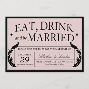 SAVE THE DATE ORNATE ROSE VINTAGE MARIAGE RÉSERVEZ LA DATE