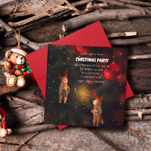 Save The Date Ornement de Noël en forme de renne peint à la main