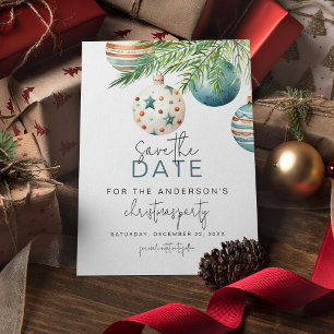 Save The Date Ornements turquoise & Gold Tree   Fête de Noël
