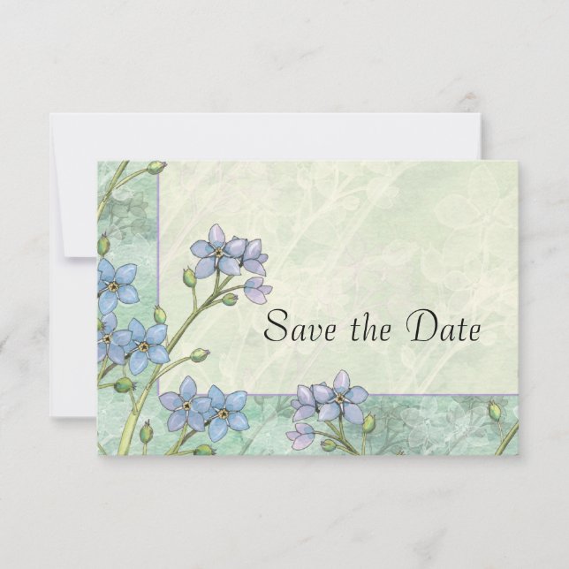 Save The Date Oubliez-moi-pas mariage floral Enregistrer la date (Devant)