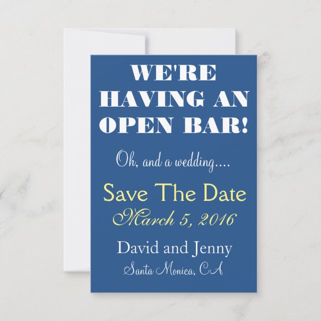 Save The Date Ouvrir la barre Enregistrer la date (Devant)