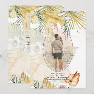 Save The Date Overlay Pampas Grass PHOTO Mariage Enregistrer La 