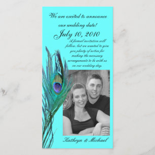 Save The Date Pacock Enregistrer la date Photocard