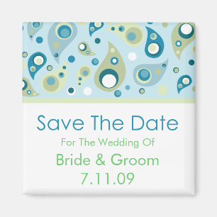 Save the Date - Paisley Magnet