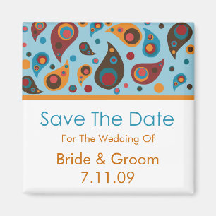 Save the Date - Paisley Magnet