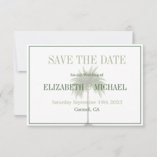 Save The Date Palmier Élégant Mariage Moderne Enregistrer la Dat