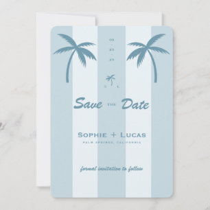 Save The Date Palmier rétro Monogramme Plage tropicale Mariage