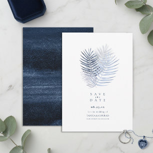 Save The Date Palmiers Tropicaux de Minuit Bleu Humeur ID1322
