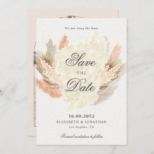 Save The Date Pampas herbe fleurs séchées boho photo