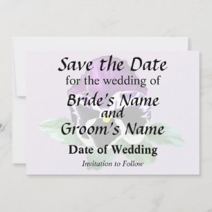 Save The Date Pansy pourpre et blanc