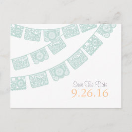 Save the Date Papel Picado Postcard Ankündigungspostkarte