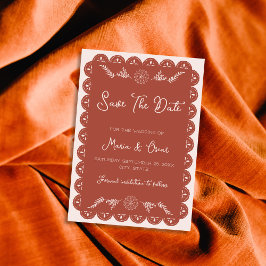 Save The Date Papel Picado Terre cuite mexicaine Talavera Mariag