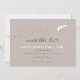 Save The Date Papier Avion Enregistrer la date