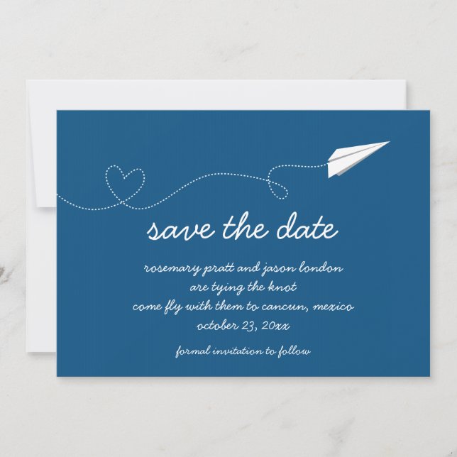 Save The Date Papier Avion Enregistrer la date (Devant)