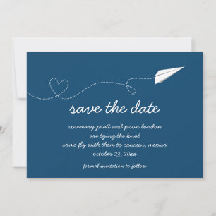 Save The Date Papier Avion Enregistrer la date
