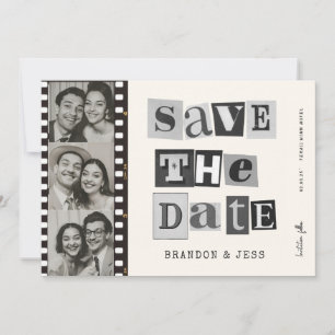 Save The Date Papier moderne coupé Enregistrer la date Photo Qr