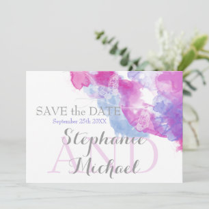 Save The Date Papillon d'aquarelle Berries mélangées SavetheDate