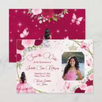 Papillon de princesse aux roses roses et photo Qui