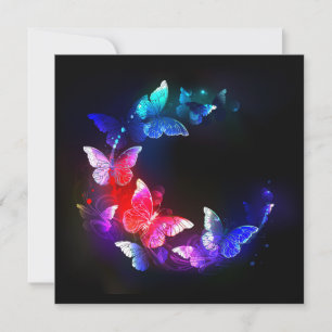 Save The Date Papillons de nuit Neon brillants sur arrière - pla