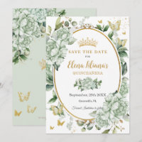 Papillons floraux vintages Sage vert Quinceañera