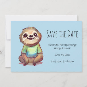 Save The Date Paresseux mignon portant une chemise