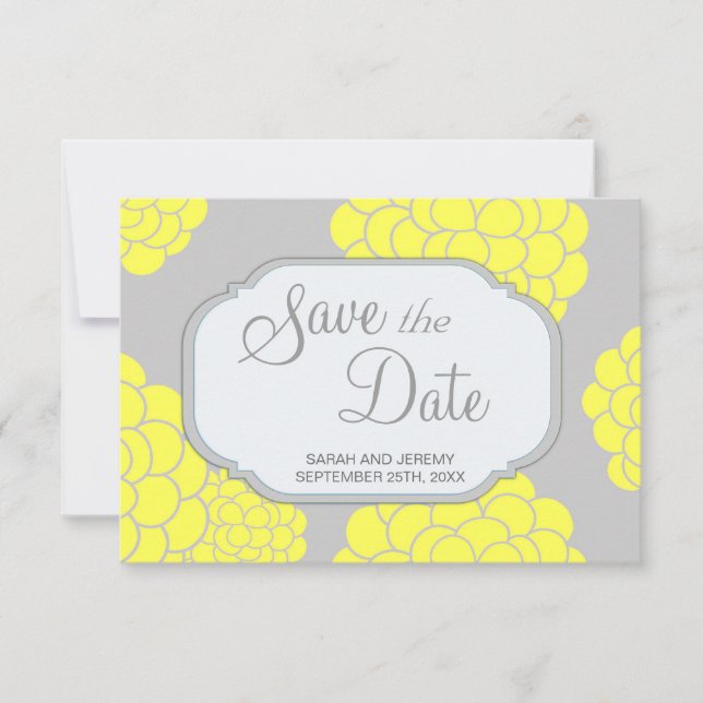 Save The Date Paris aime les fleurs jaunes Économisez la date Bu (Devant)